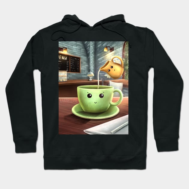 Cup of coffee with milk Hoodie by Karmellime